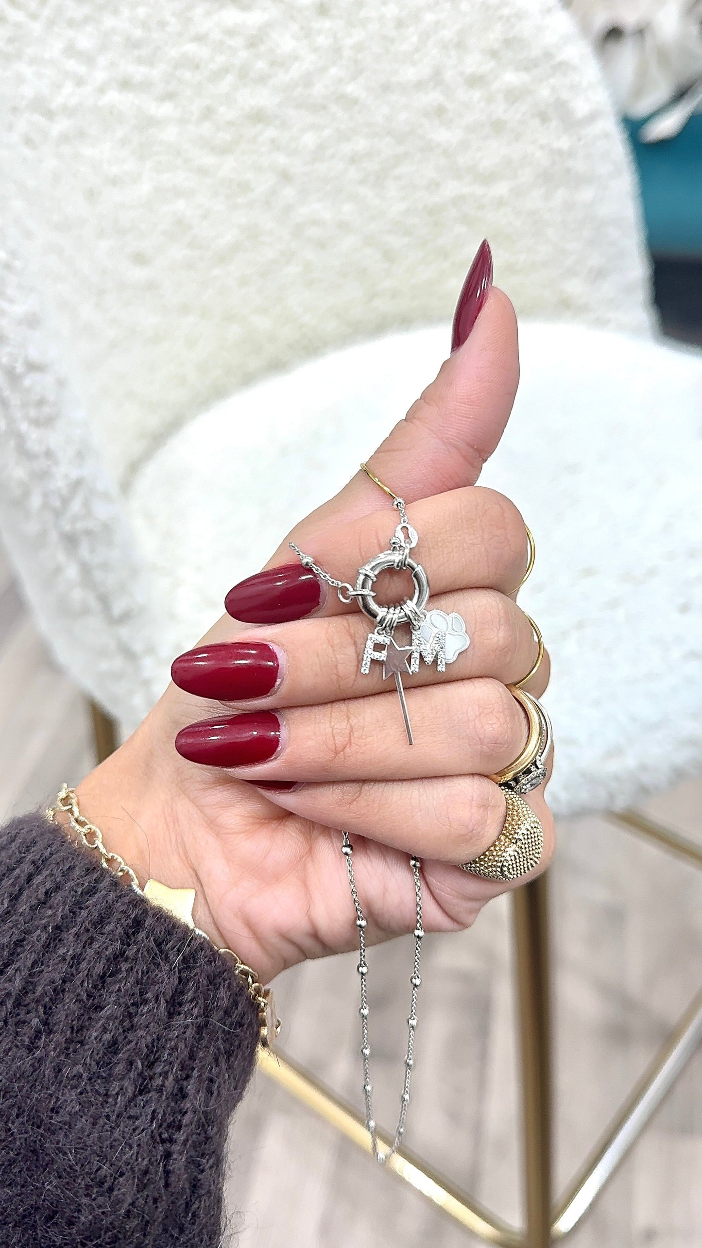 Collana Rosario in Argento 925 con Chiusura ad Anello
