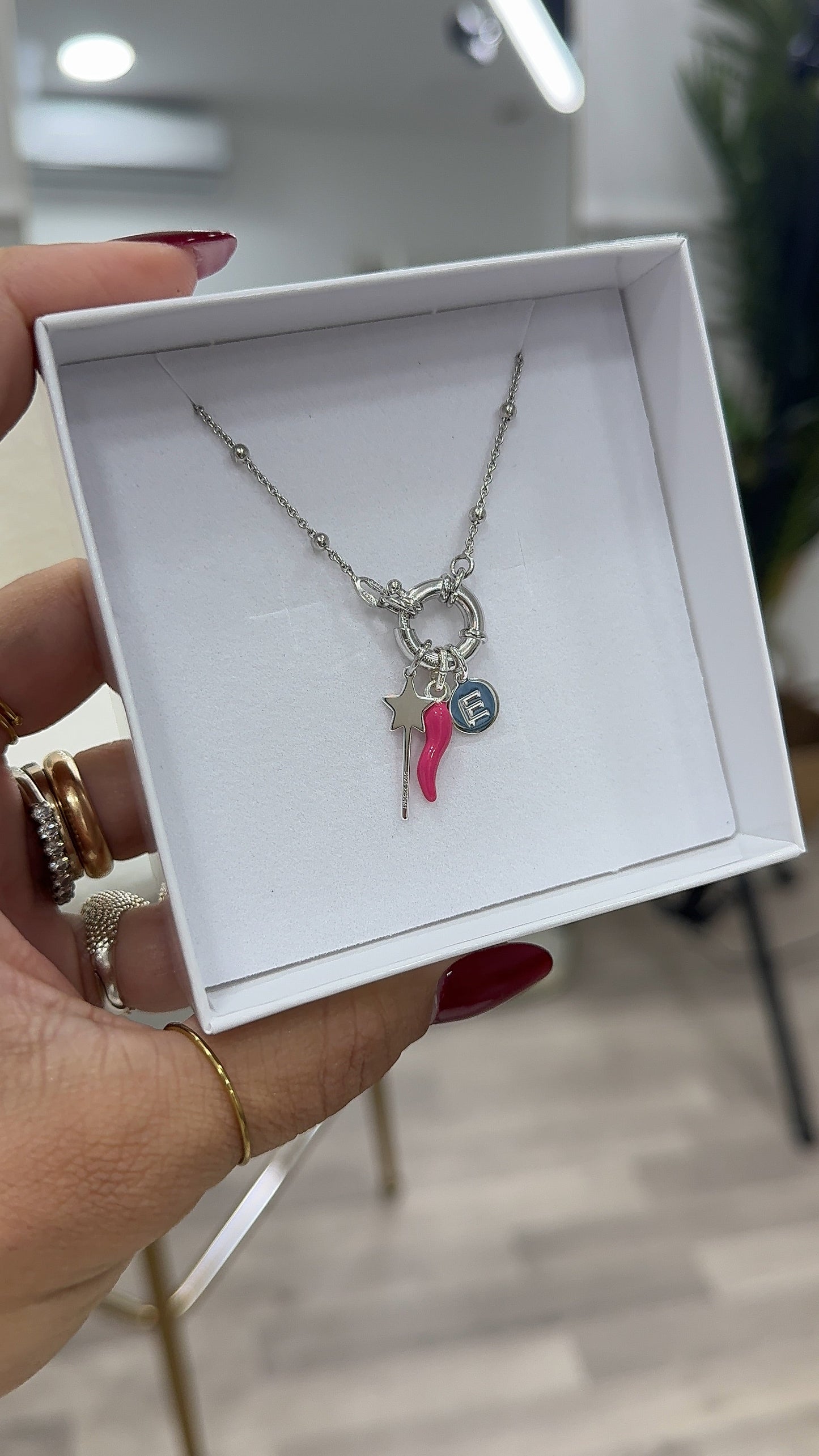 Collana Rosario in Argento 925 con Chiusura ad Anello