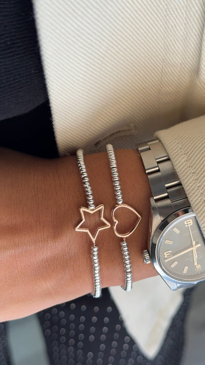 Bracciale stella /cuore  traforata