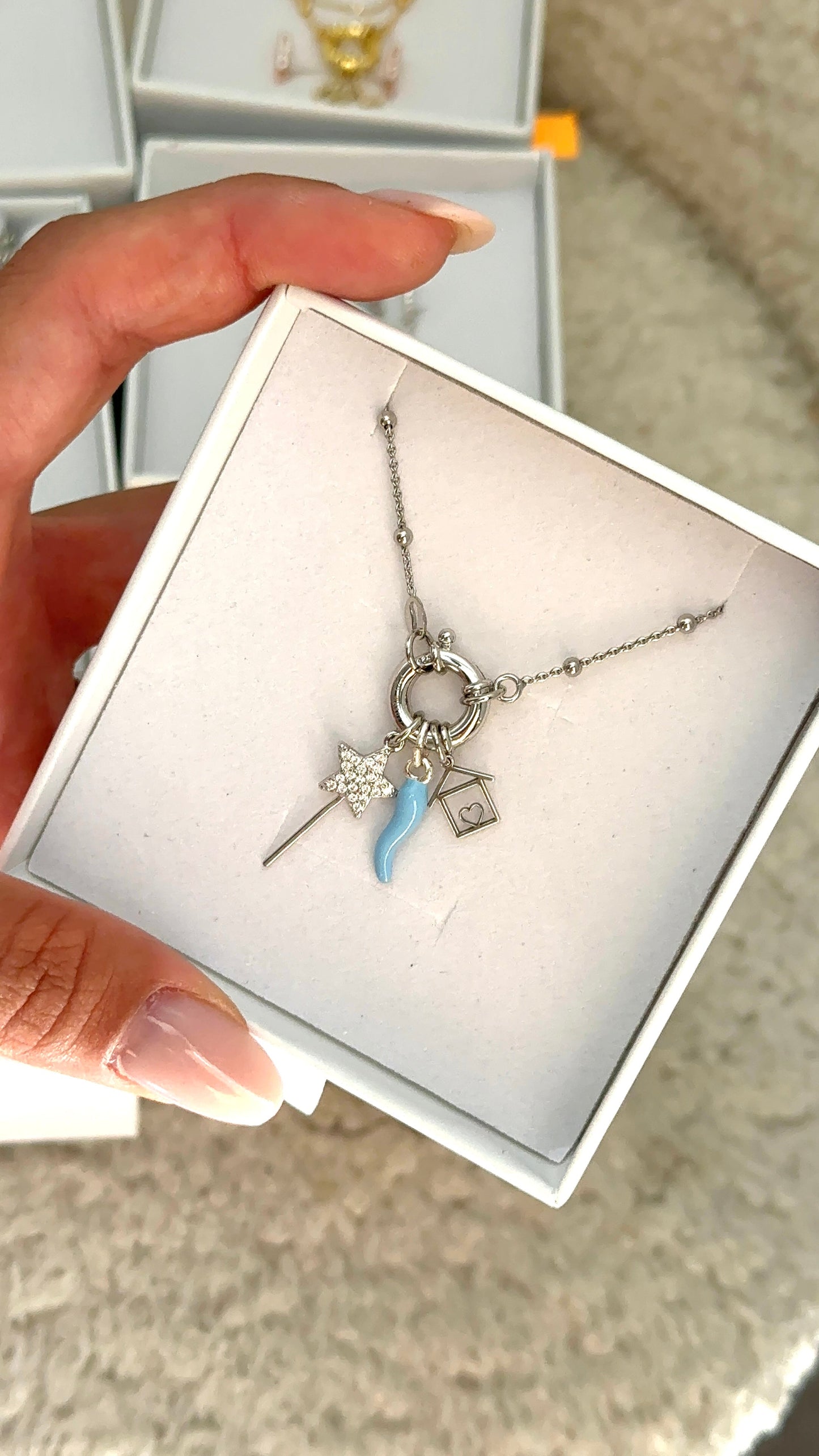 Collana Rosario in Argento 925 con Chiusura ad Anello