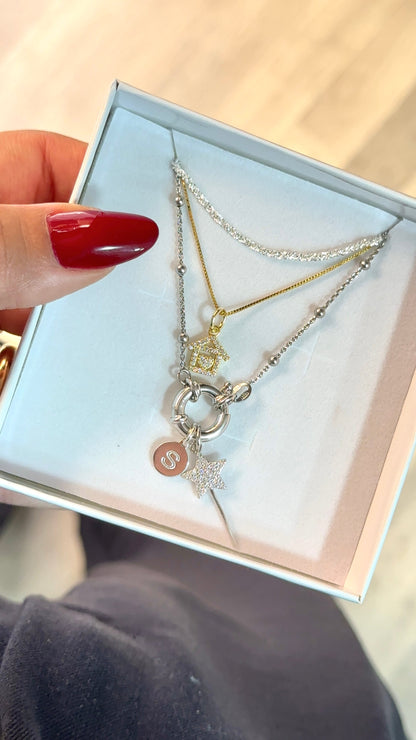 Collana Rosario in Argento 925 con Chiusura ad Anello